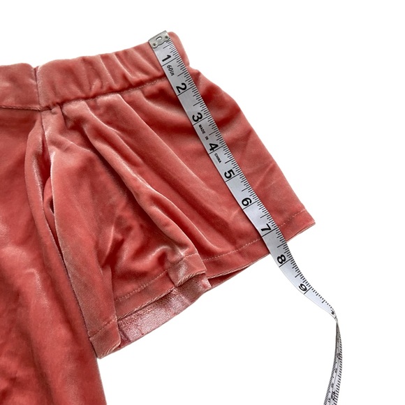 Evenuel Peach Velvet Velour Off Shoulder Crop Top - Size Large - Picture 11 of 11